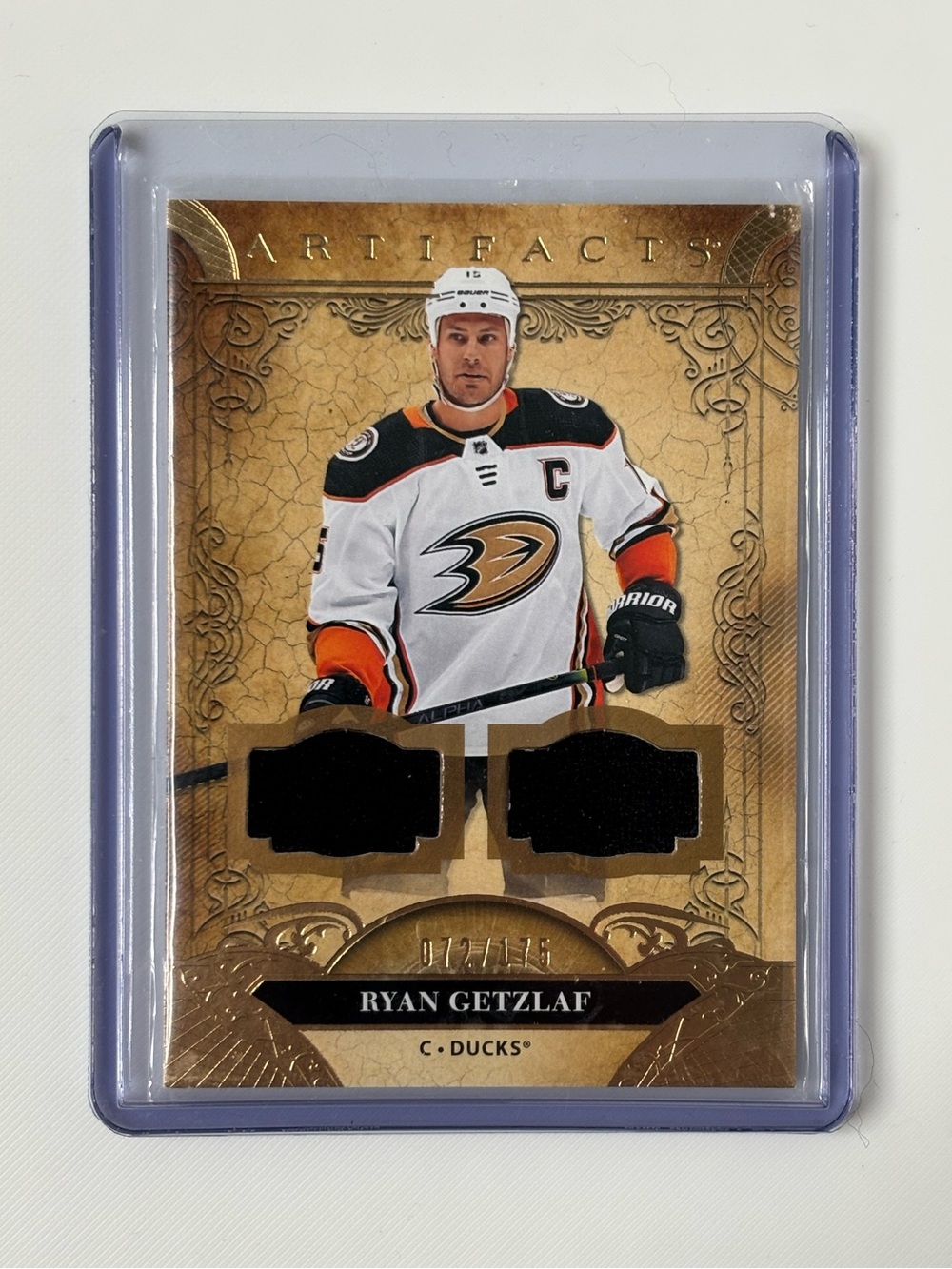 Ryan Getzlaf 2020-21 Upper Deck Artifacts Dual Game Used Jersey /175 Ducks #5